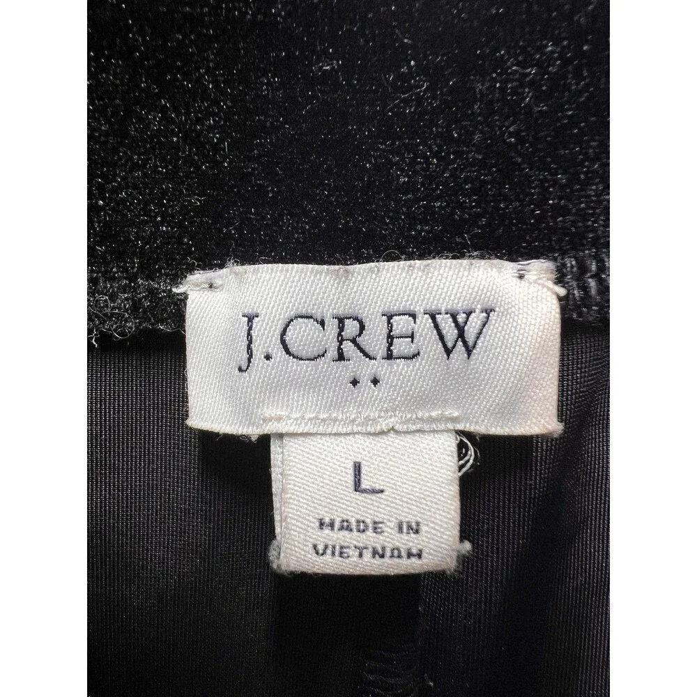 J.Crew Black Velvet Velour Leggings Women’s Large Stretch Pull On Pants